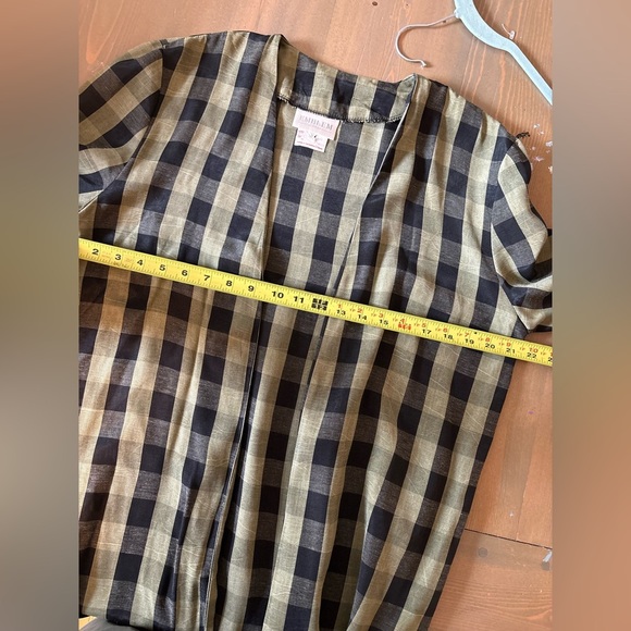 Vintage Plaid Open-Front Top - Black and Green Size 7/8 - Picture 6 of 10